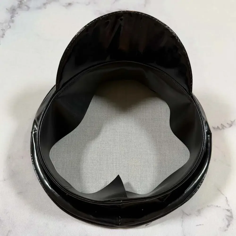 Funk Plus HT242 Bondage Ring Black Patent Vinyl Captain Hat